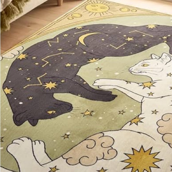 ✨Celestial Cats Rug Bohemian CatsWashable Rug forCat Lovers Starry Const… - Picture 11 of 16